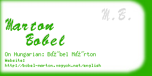 marton bobel business card